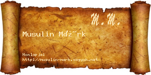 Musulin Márk névjegykártya